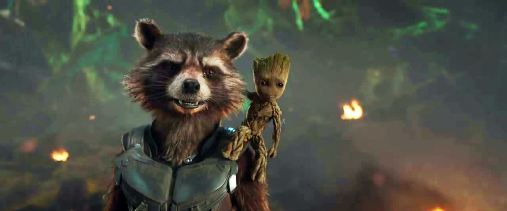 Rocket Raccoon and Baby Groot in Guardians of the Galaxy, Vol. 2